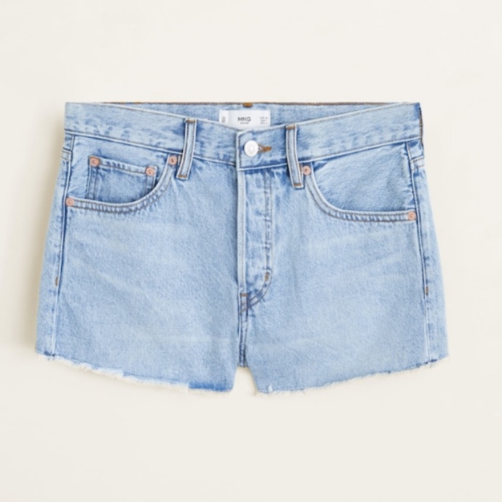 NWT Mango 100% cotton frayed denim shorts - Picture 4 of 5